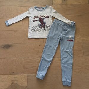 Cotton On Kids Marvel Spider-Man Blue and gray long sleeve pants Pajama Set sz 7